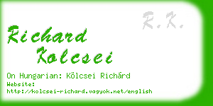 richard kolcsei business card