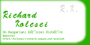 richard kolcsei business card
